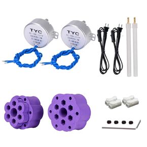 2PCS Cup Turner Motor Synchronous Synchron Motor 50/60Hz AC 100~127V CCW/CW 4W with 7mm Flexible Coupling Connector and 6ft Power Cord Switch Plug for Hand-Made, School Project, Model (5-6R)
