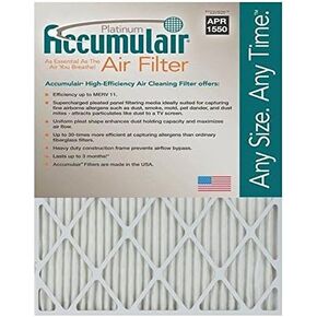 Accumulair® Platinum 20x30x1 (19.5x29.5) فلتر هواء/مرشحات فرن MERV 11 (6 عبوات) in Kuwait