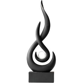 Modern Abstract Art Table Decoration - Ceramic Statue Modern White Ornaments for Living Room Great Gift Idea Home Décor 5 * 2.5 * 10.5 inch Gift Box Included (White)