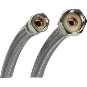Fluidmaster B1F09 Faucet Connector, Braided Stainless Steel - 3/8 Female Compression Thread x 1/2 F.I.P. Thread, 9-Inch Length