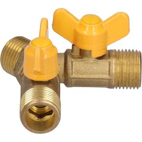 Gas Ball Valve Brass Hose Y Shaped 3 Way Split Hose Shut Off Ball Valve G1/2 Male Thread Outlet Splitter Y Connector with 2 Valves Hose Splitter Natural Gas Switch Fitting