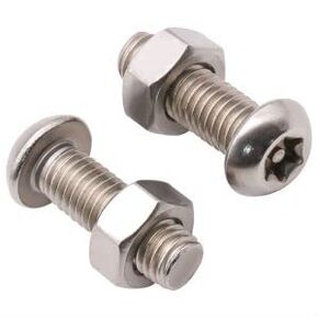 M3-0.5 x 12mm Button Torx Drive Head Machine Screws with Stainless Steel Hex Nuts, Torx with Pin Tamper Resistant Security Screws, 304 Stainless Steel 18/8, 50 Sets