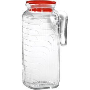 Bormioli Rocco Gelo Jug with Red Lid, 41-Ounce