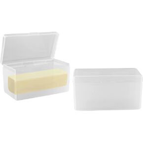 HOME-X مجموعة من 2 حاوية زبدة أحادية العصا من ويست كوست مع غطاء، حافظة زبدة أحادية العصا، 3 3/4 بوصة طول × 2 1/4 بوصة عرض × 2 بوصة ارتفاع، مجموعة من 2 in Kuwait