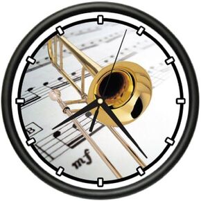 Trombone Wall Clock Brass Musical Orchestra New Gift