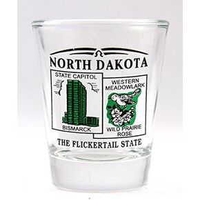 North Dakota State Scenery Green New Shot Glass