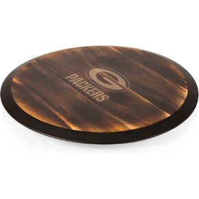 PICNIC TIME NFL Unisex NFL Lazy Susan Serving Tray, Wooden Turntable Round Charcuterie Board, Cheese Serving Platter