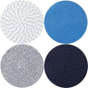 ME.FAN Trivets/Potholders 4 Set Cotton Thread Weave Trivets for for Hot Pots and Pans - Large Coasters/Hot Pads/Hot Mats to Protect Desktop & Countertop - 7 Inch - Mix 2