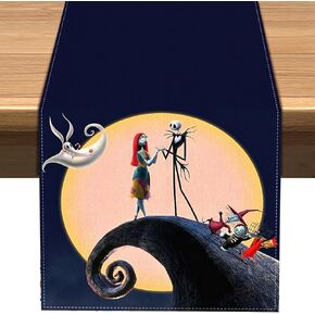 Vohado The Nightmare Before Christmas Table Runner Halloween Jack and Sally Party Decorations Dining Room Home Kitchen Table Decor in Kuwait