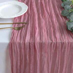 13Ft Dusty Blue Table Runner, Boho Gauze Cheese Cloth Table Runner Rustic Sheer Runner 160inch Long for Wedding Bridal Baby Shower Birthday Party Cake Table Decorations