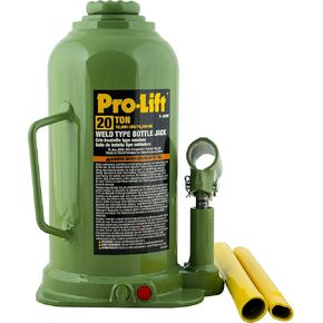 Pro-Lift Welded Bottle Jack 20 Ton - (40,000 Lbs) Capacity Hydraulic Lifting with Side Pump Two-Piece Handle