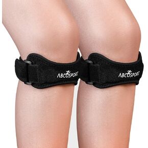 Abco Tech Patella Knee Strap - Knee Pain Relief - Tendon and Knee Support for Running, Hiking, Soccer, Basketball, Volleyball and Exercise - Runners Knee Stabilizer - Adjustable Band- New