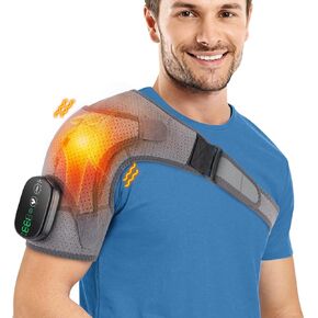 Cordless Heating Massage Shoulder Brace Heated Shoulder Wrap with Massage 3 Heating levels and Vibrations in Kuwait
