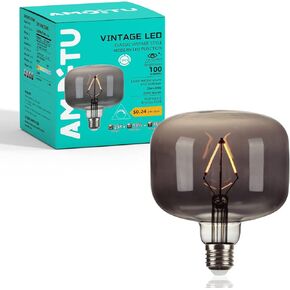 40watt Decorative Light Bulb,Diamond Glass Vintage Nostalgic LED Edison Light Bulb Dimmable,Warm Light 2200k Atmosphere Lights,for Living Room,Bedroom,Lamps,Night Light,Vanity Fancy Light Bulbs 2pack