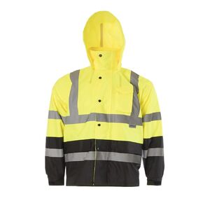 JORESTECH Safety Rain Jacket High Visibility Yellow/Lime ANSI Class 3 JK-03 (L)