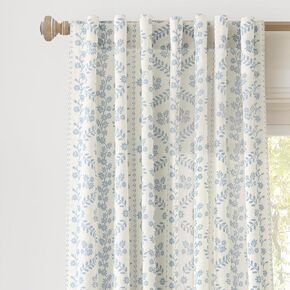 Lush Decor Doreen Delicate Floral Window Curtain Panel Pair, 52" W x 84" L, Blue