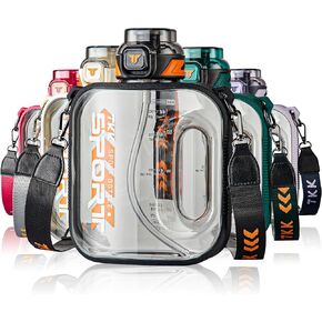 TKK 32oz Sport Water Bottle with Straw Water Jug with Straw Large Capacity Plastic Water Bottle Dishwasher Safe 1L Water Bottle Jug BPA Free Tritan for Gym Yoga Travel Camping Outdoor Black