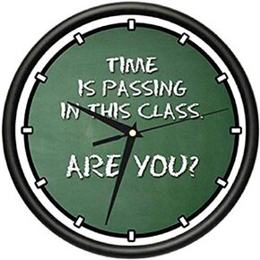 SignMission Beagle Teacher TIME is Passing Wall Clock Classroom Chalkboard Lessons Gag Gift