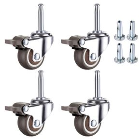 2 inch Swivel Caster Wheels,Moving Swivel Wheel5/16" x 1 1/2" (8 x 38mm), with Brake Rubber Caster,for Loading Capacity 200 Lbs,Set of 4 (2 Inches)