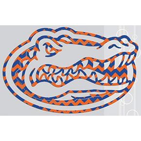 Florida Gators Orange & Blue Chevron Stripes Cut Vinyl Gator Head Logo 6" Vinyl Decal UF Sticker