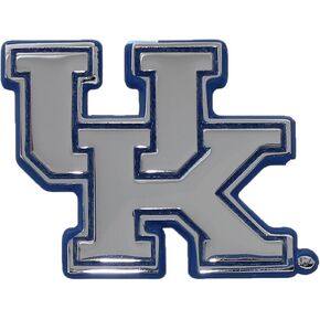 University of Kentucky Wildcats Metal Chrome Emblem (w/Blue Trim)