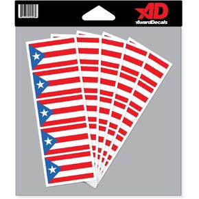 Puerto Rico Flag Sticker Decal for Helmets (Football, Baseball, Softball, Hockey, Lacrosse, Etc.) 50 Stickers The Original Award Decals Premium 20mil Thick Helmet Decals Made in The USA since 1976