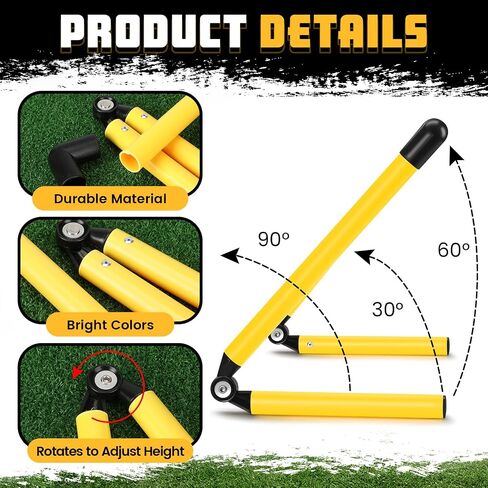 8 Pcs Adjustable Speed Training Hurdles 6" 9" 12" Speed Hurdles Agility Hurdles Jumping Speed Training Fitness Equipment Plyometric Hurdle for Athletes Soccer Basketball Track Field in Saudi Arabia