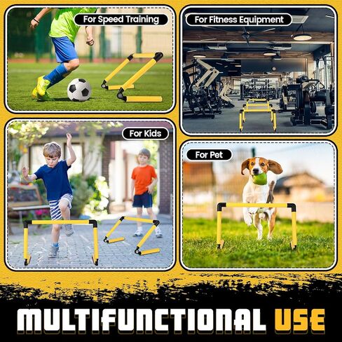 8 Pcs Adjustable Speed Training Hurdles 6" 9" 12" Speed Hurdles Agility Hurdles Jumping Speed Training Fitness Equipment Plyometric Hurdle for Athletes Soccer Basketball Track Field in Saudi Arabia