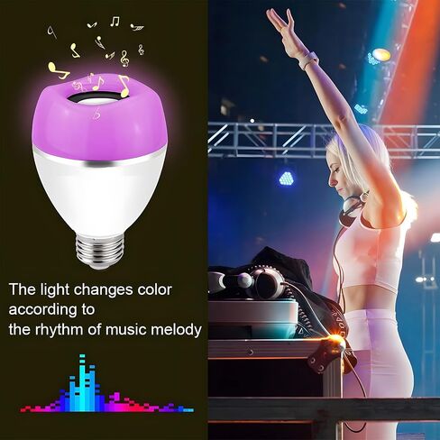 LED سمّاعات بلوتوث ضوء لمبة صوت ستيريو لاسلكي مع 24 مفاتيح التحكم عن بعد e26 RGB 9W ضوء لمبة المتكلم in Saudi Arabia