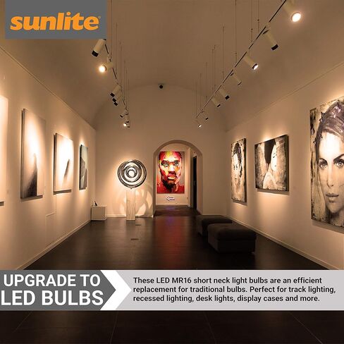 SUNLITE 80142 LED PAR16 Short Neck Recessed Spotlight Bulb 7 Watt, (60W Halogen Replacement), 500 Lumens, Medium (E26) Base, Dimmable, ETL Listed, 1 Count (Pack of 1), 2700K Warm White in Saudi Arabia