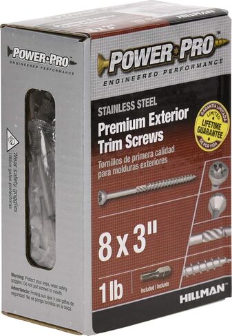 48642 Trim Screws, #8 x 3", Premium Outdoor Trim Screws, Rust Resistant, Stainless Steel, 1lb Box, 103 pcs in Saudi Arabia