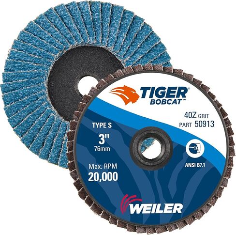 Weiler 50913 BobCat بقطر 3 بوصات، 40 حبيبة، زركونيوم، ظهر بلاستيكي، قرص صغير بغطاء كاشط من النوع 27 (عبوة من 10 قطع) in Saudi Arabia
