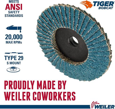 Weiler 50913 BobCat بقطر 3 بوصات، 40 حبيبة، زركونيوم، ظهر بلاستيكي، قرص صغير بغطاء كاشط من النوع 27 (عبوة من 10 قطع) in Saudi Arabia