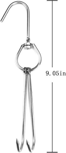 3 قطع من خطافات اللحوم المزدوجة والبط المشوي ولحم الخنزير المقدد ولحم الخنزير المقدد وخطاف الشواء والشواء والتجفيف وشماعات أدوات الطبخ وإكسسوارات لبط بكين (فضي) in Kuwait