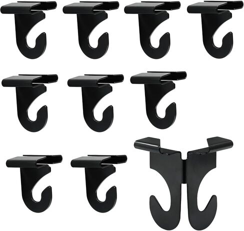 Stainless Steel Drop Ceiling Hooks, 10Pcs 2" Metal Ceiling Hanger T-Bar Track Clip for Hanging Plants Decorations, Black in Saudi Arabia