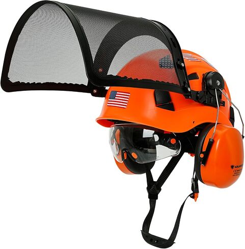 Chainsaw Helmet with Face Shield and Ear Muffs and Inner Visor Kit -OSHA Approved Arborist Helmet,Vented Forestry Safety Logging Helmet Full Face Shield and Hearing and Eye Protector in Saudi Arabia