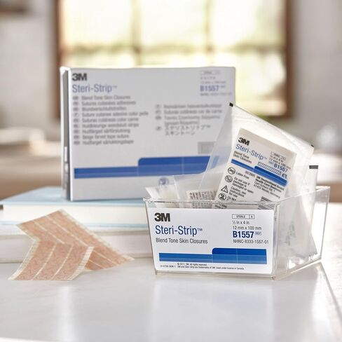 3M Steri-Strip Blend Skin Closures (غير معززة) - 1/2 بوصة × 4 بوصة - 6 أشرطة مغلف - - صندوق مكون من 50 قطعة in Saudi Arabia