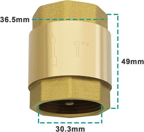 1 Inch Check Valve Brass Vertical Check Valve Non Return Check Valve Check Control Valve for Pump Fountain Washing Machine Garden Rain Butts Barrel in Saudi Arabia