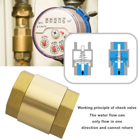 1 Inch Check Valve Brass Vertical Check Valve Non Return Check Valve Check Control Valve for Pump Fountain Washing Machine Garden Rain Butts Barrel in Saudi Arabia