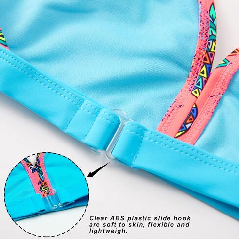 Girls Bikini Swimsuit Cute Gradient Strips Halter Two Piece Bathing Suits in Saudi Arabia