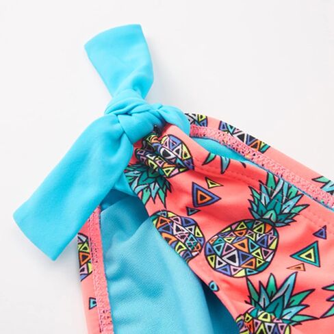 Girls Bikini Swimsuit Cute Gradient Strips Halter Two Piece Bathing Suits in Saudi Arabia