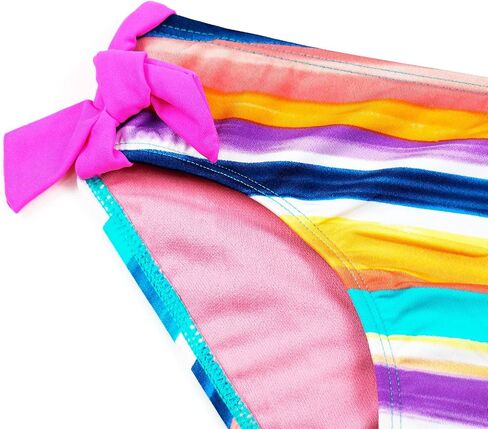 Girls Bikini Swimsuit Cute Gradient Strips Halter Two Piece Bathing Suits in Saudi Arabia
