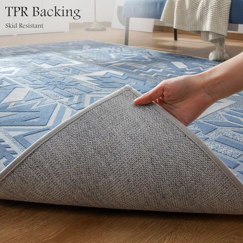 سجادة منطقة مقاس 5 × 7 أقدام - سجادة قبيلة الأزتيك المغربية الجنوبية الغربية - سجاد بوهو لغرفة المعيشة وغرفة النوم - يمكن غسلها في الغسالة وغير قابلة للانزلاق ومنسوجة ثلاثية الأبعاد - رمادي محايد in Kuwait