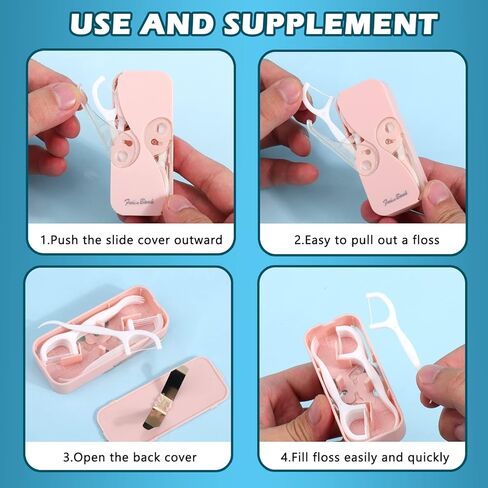 موزع خيط تنظيف الأسنان المحمول، 4 عبوات من موزع خيط تنظيف الأسنان، حقيبة محمولة لخيط تنظيف الأسنان، منظم خيط تنظيف الأسنان التلقائي للنساء والرجال لتنظيف الأسنان in Kuwait