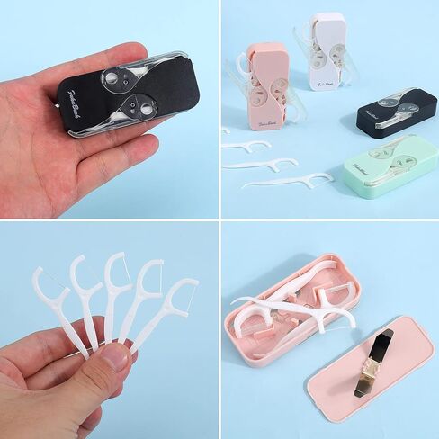 موزع خيط تنظيف الأسنان المحمول، 4 عبوات من موزع خيط تنظيف الأسنان، حقيبة محمولة لخيط تنظيف الأسنان، منظم خيط تنظيف الأسنان التلقائي للنساء والرجال لتنظيف الأسنان in Kuwait