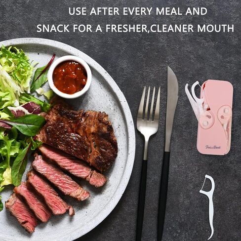 موزع خيط تنظيف الأسنان المحمول، 4 عبوات من موزع خيط تنظيف الأسنان، حقيبة محمولة لخيط تنظيف الأسنان، منظم خيط تنظيف الأسنان التلقائي للنساء والرجال لتنظيف الأسنان in Kuwait