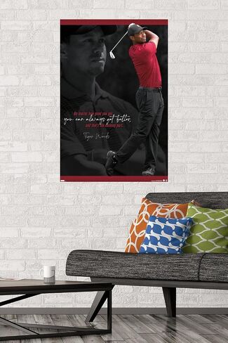 Trends International Tiger Woods - Always Get Better Wall Poster, 14.725" x 22.375", Barnwood Framed Version in Saudi Arabia