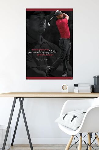 Trends International Tiger Woods - Always Get Better Wall Poster, 14.725" x 22.375", Barnwood Framed Version in Saudi Arabia