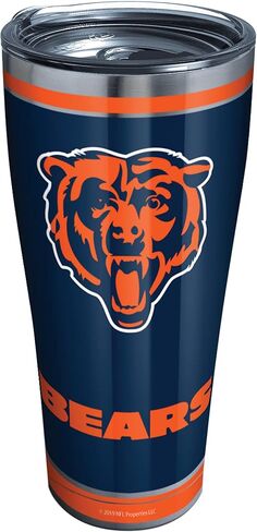 كوب Tervis ذو الجدران الثلاثية NFL Chicago Bears المعزول يحافظ على المشروبات باردة وساخنة، 30oz - الفولاذ المقاوم للصدأ، Touchdown in Kuwait