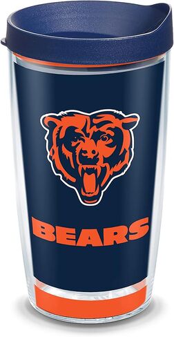 كوب Tervis ذو الجدران الثلاثية NFL Chicago Bears المعزول يحافظ على المشروبات باردة وساخنة، 30oz - الفولاذ المقاوم للصدأ، Touchdown in Kuwait
